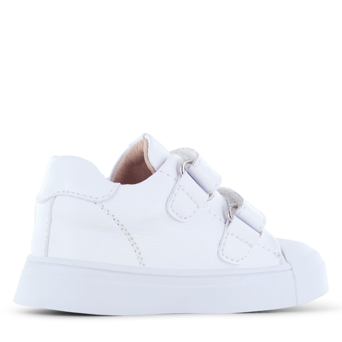 Shoesme witte sneaker met grijze stripings