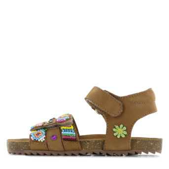 Shoesme bruine sandaal met kraaltjes