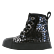 Shoesme oud-zilveren bikerboot met crocoprint